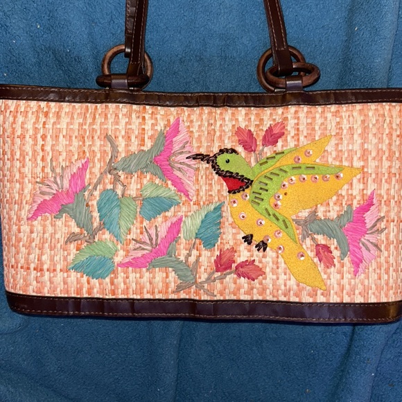 Rare Vintage Straw Hummingbird Purse - Picture 6 of 6
